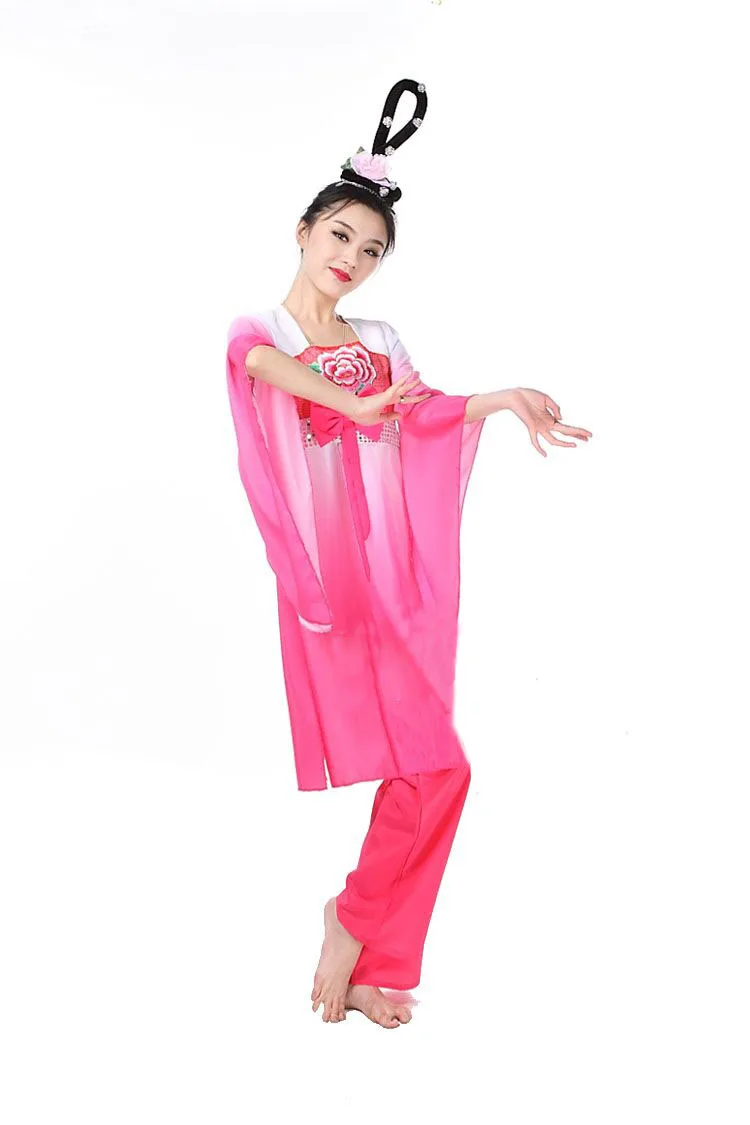 Китайская одежда для народных танцев hanfu для женщин, Национальный костюм, платье феи, древние костюмы династии Тан для сцены