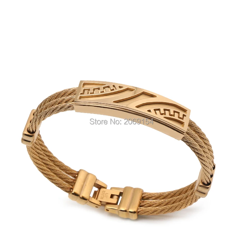 Мужские золотые браслеты с подвесками модные ювелирные изделия классические из
