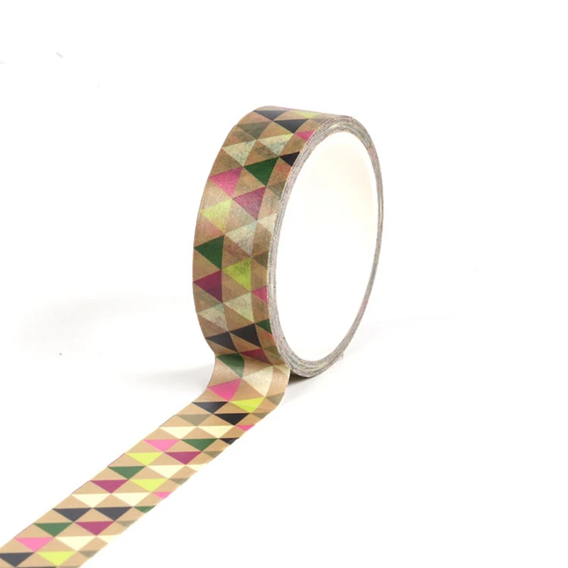 NEW 1X Cute Colored Triangle Christmas Washi Tape for DIY Planner Scrapbooking Decorative Masking Tape School Office Supplies