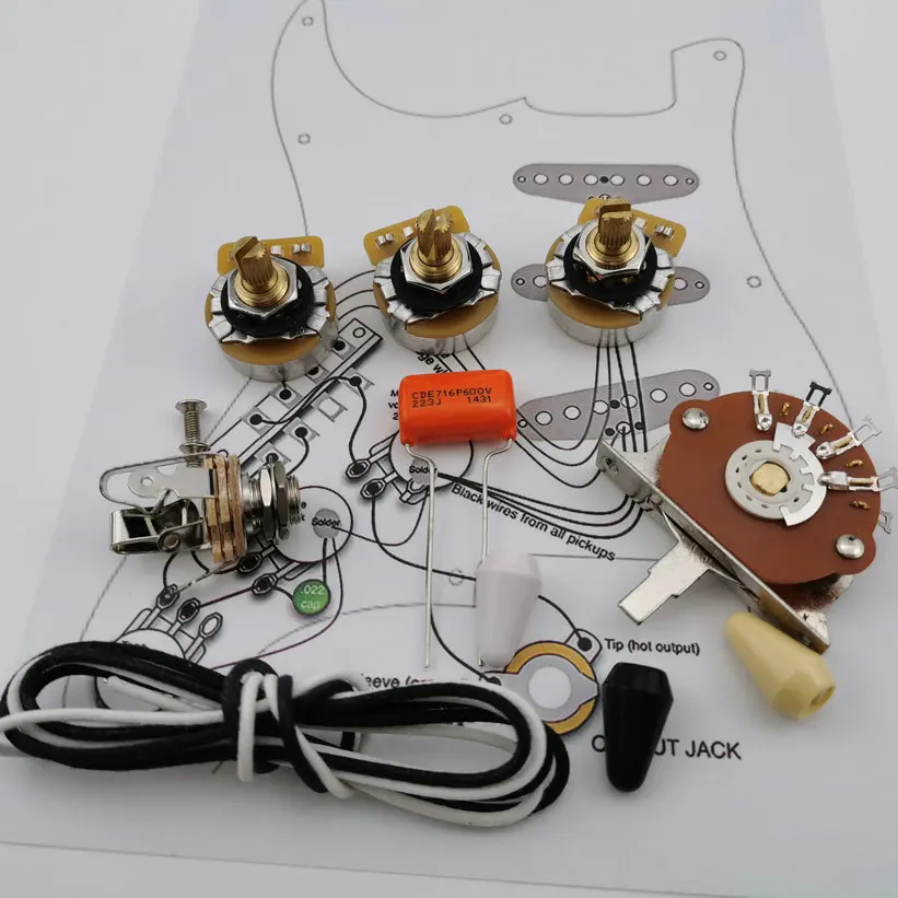 Guitar Potentiometer Cts 250k Copper Shaft Wiring Kit Forstra Cde 716p