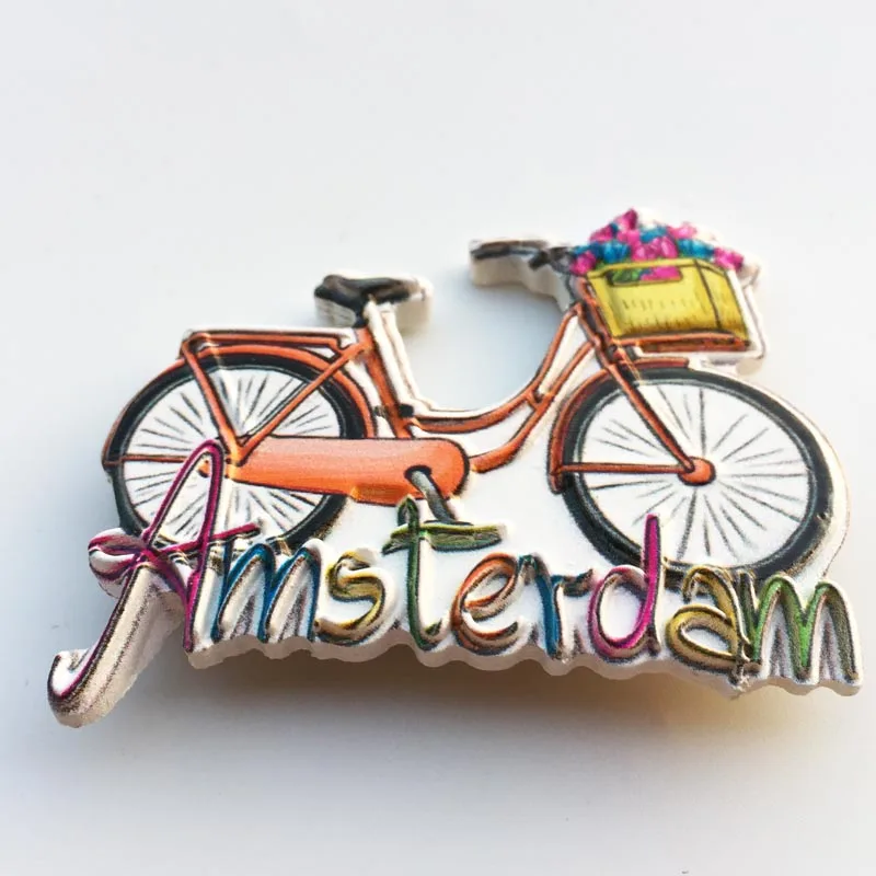Amsterdam, the Netherlands, street view, tourist souvenirs, magnetic refrigerator stickers