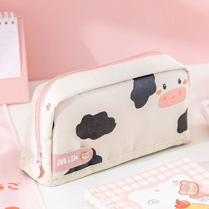 Kawaii Pencil Case Big Stationery Pencil Cases Animal Trousse Scolaire  Canvas Pencil Bags Korean School Supplies Cute Pen Case