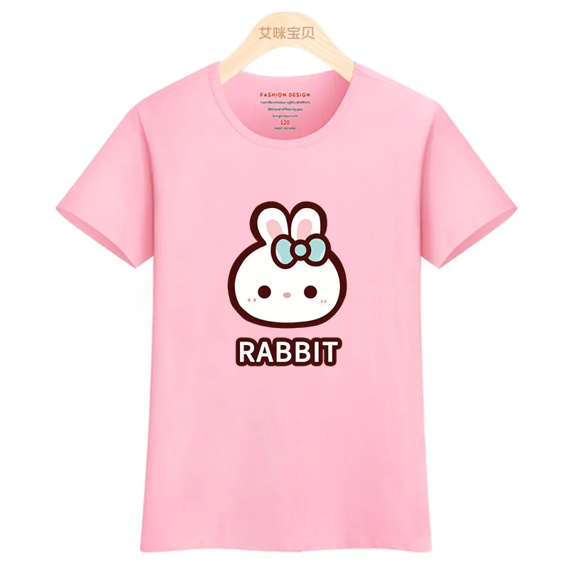 Новые летние детские футболки для девочек г. Детские хлопковые футболки с короткими рукавами, повседневные футболки с героями мультфильмов для девочек, топы для студентов, 100-165 - Цвет: Pink 11A