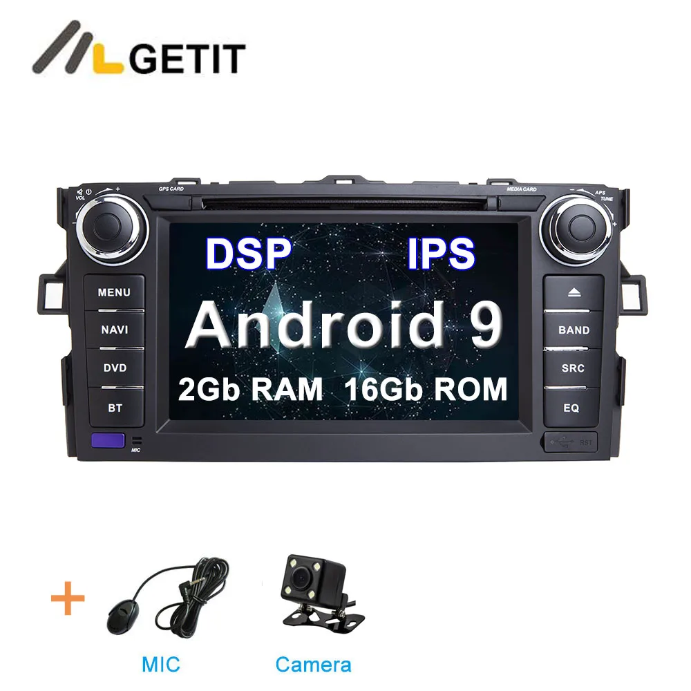 DSP ips 64G Автомобильный DVD стерео Мультимедиа Радио gps Android 10 для Toyota AURIS 2007-2012 COROLLA ALTIS 2012-2013 - Цвет: DSP 2G CAMERA