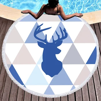 

Microfiber Beach Towel Strandlaken Nordic Geometric Large Round Beach Towel Summer Towels Tassels Picnic Yoga Mat Blanket Carpet