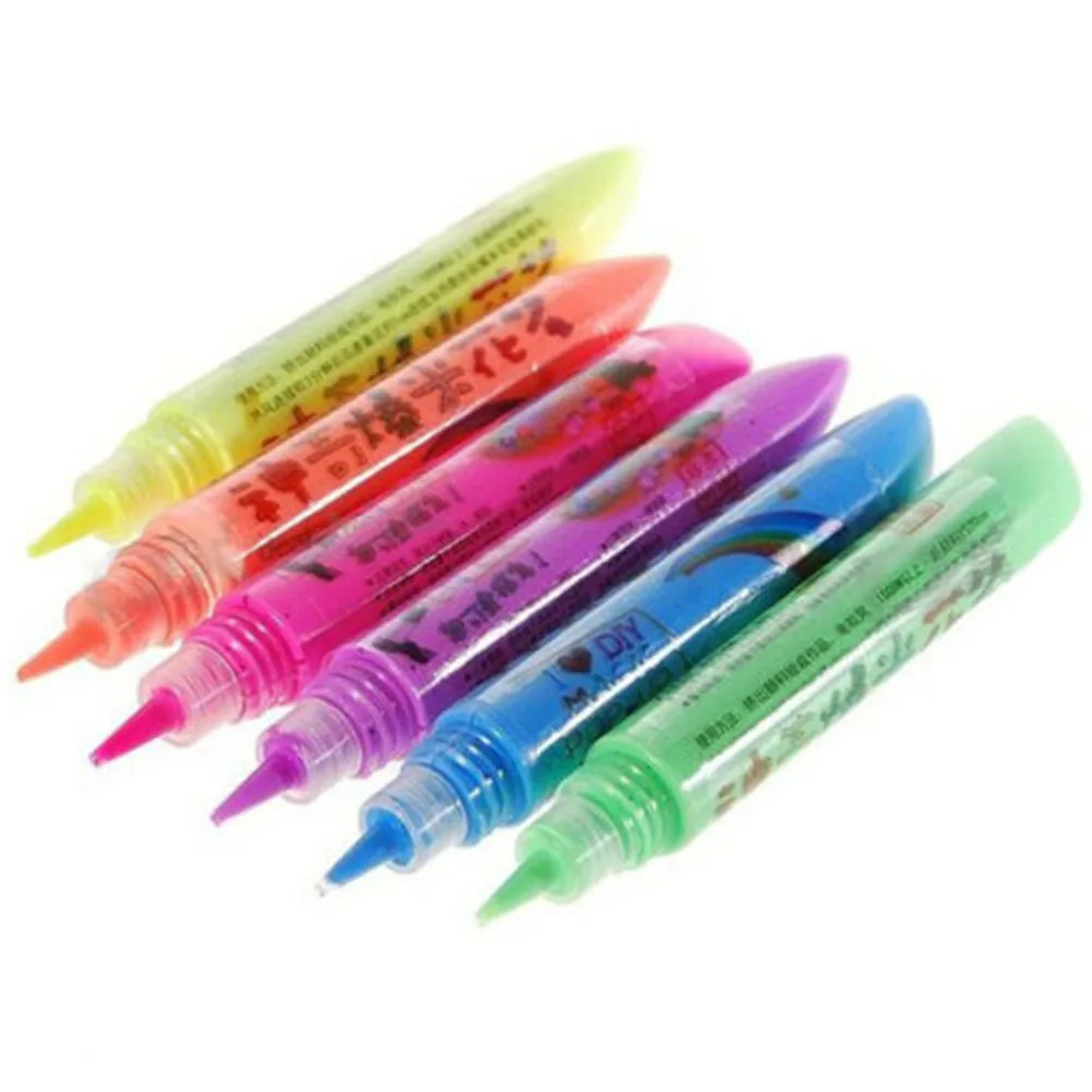 6 Pcs Drawing Pen Children Graffiti Coloring Picture Art Activity Kindergarten Greeting Card DIY Non Toxic Writing Home Puffy