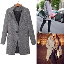 Joineles юбка с высокой талией большие Размеры S-4XL женский пиджак пальто осень-зима теплые, на одной пуговице, верхняя одежда, пальто, куртка с длинным рукавом, облегающее пальто