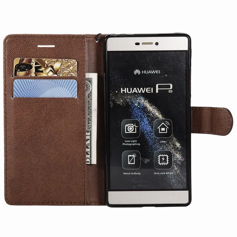 Роскошный кожаный кошелек чехол для huawei P8 P9 Lite чехол Магнит флип винтажный простой телефон сумка для huawei на p9lite P 9 8 Coque