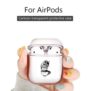 

For Airpods 1/2 pro Case Cover Clear Case For Bluetooth Wireless Earphone Case Charging Box Case Bags Funny Owl Cup Of Tea
