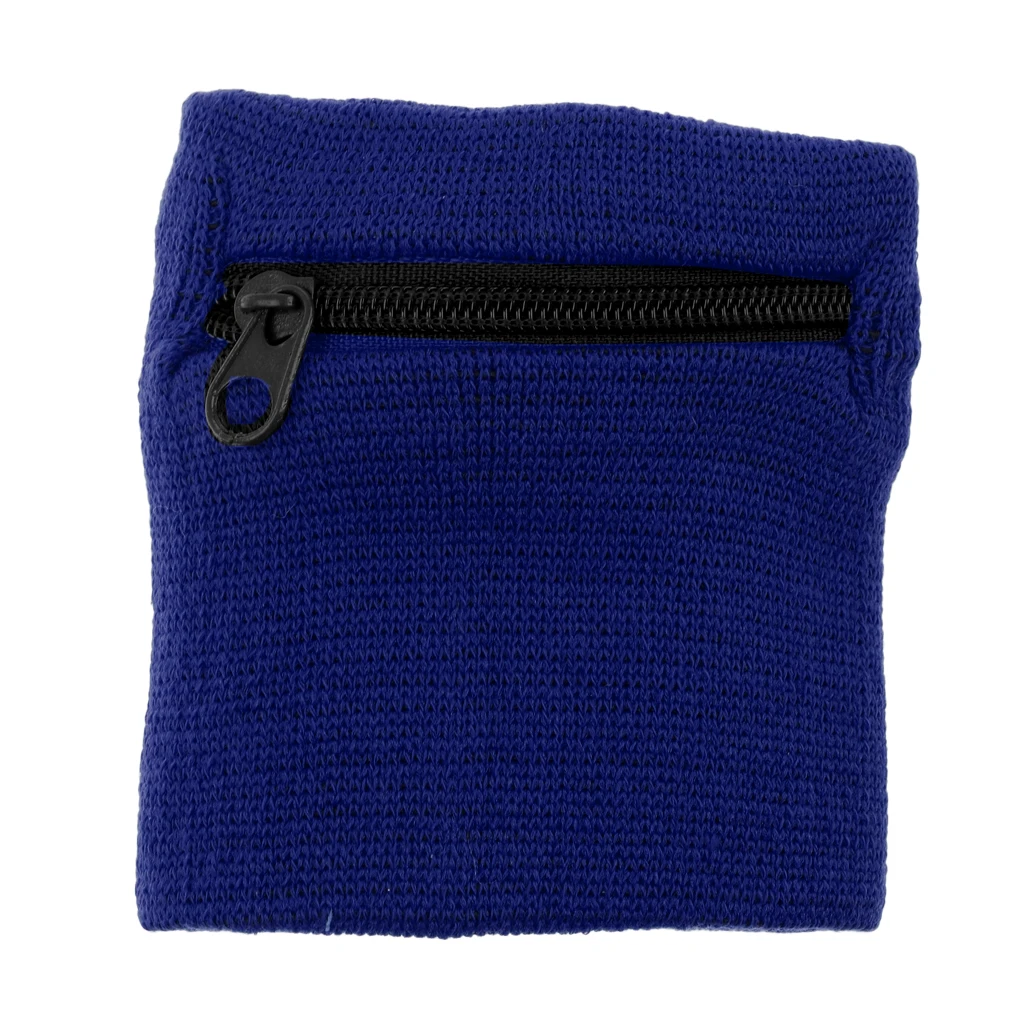 2Pcs / Pack Sports Wristbands With Zipper Wrist Wallet Sweatband Key Coin Money Pocket For Cycling Gym Running Fitness