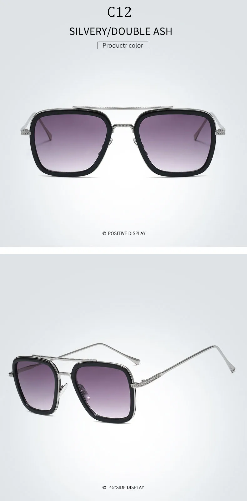 DPZ модные Мстители Tony Stark Flight 006 Стильные Солнцезащитные очки Мужские квадратные авиационные брендовые дизайнерские солнцезащитные очки Oculos De Sol UV400