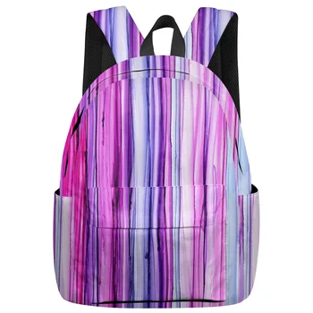 

Color Stripes Gradient New Fashion Backpack Casual Travel Simple Backpack Men and Women Backpack