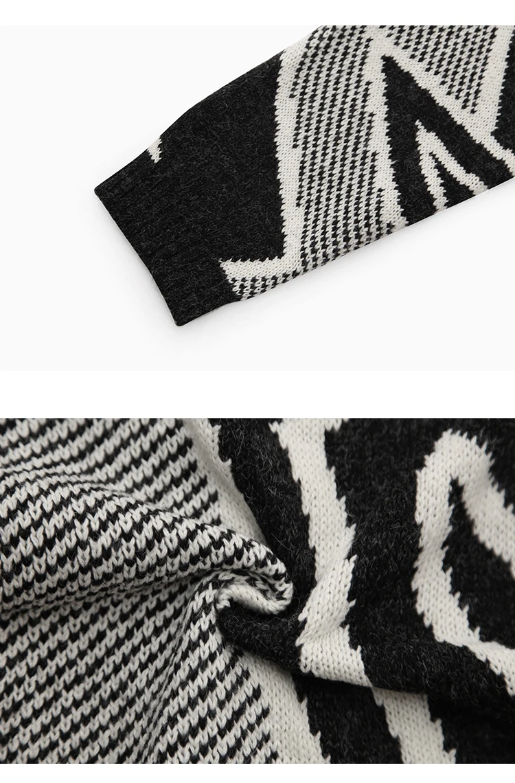 Корейский стиль Повседневное v-образным вырезом женский свитер-кардиган Новинка осени абстрактным узором Свободные Тонкий однобортный вязаный свитер