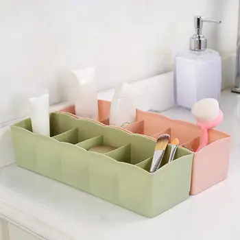 

5-cell Socks Tie Home Organizer Underwear Bra Container Multi-function Plastic Household Storage Box