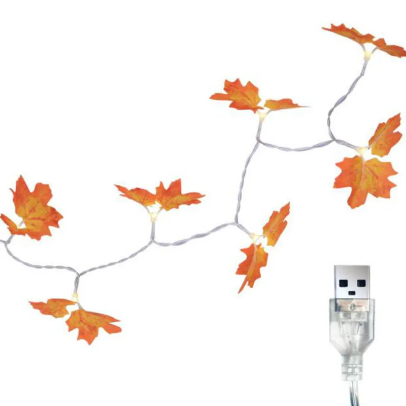 Светодиодный светильник-гирлянда с USB, сказочный светильник, наружная гирлянда с кленовыми листьями для дома, рождественские украшения, вечерние, свадебные, рождественские 19121401