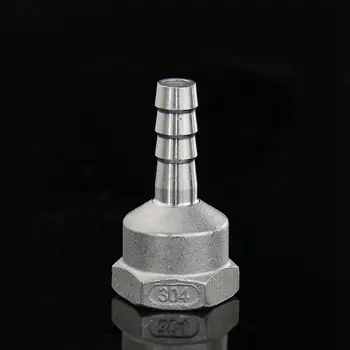 

6mm x 1/4'' BSP Female Thread 304 Stainless Steel Pipe Fitting x Barb Hose Tail Reducer Pagoda Joint Coupling Connector