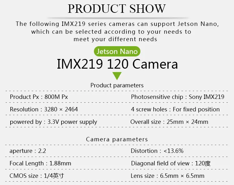 IMX219 Камера 77/120/160/200 ° угол обзора ИК Камера применимо для Jetson Nano