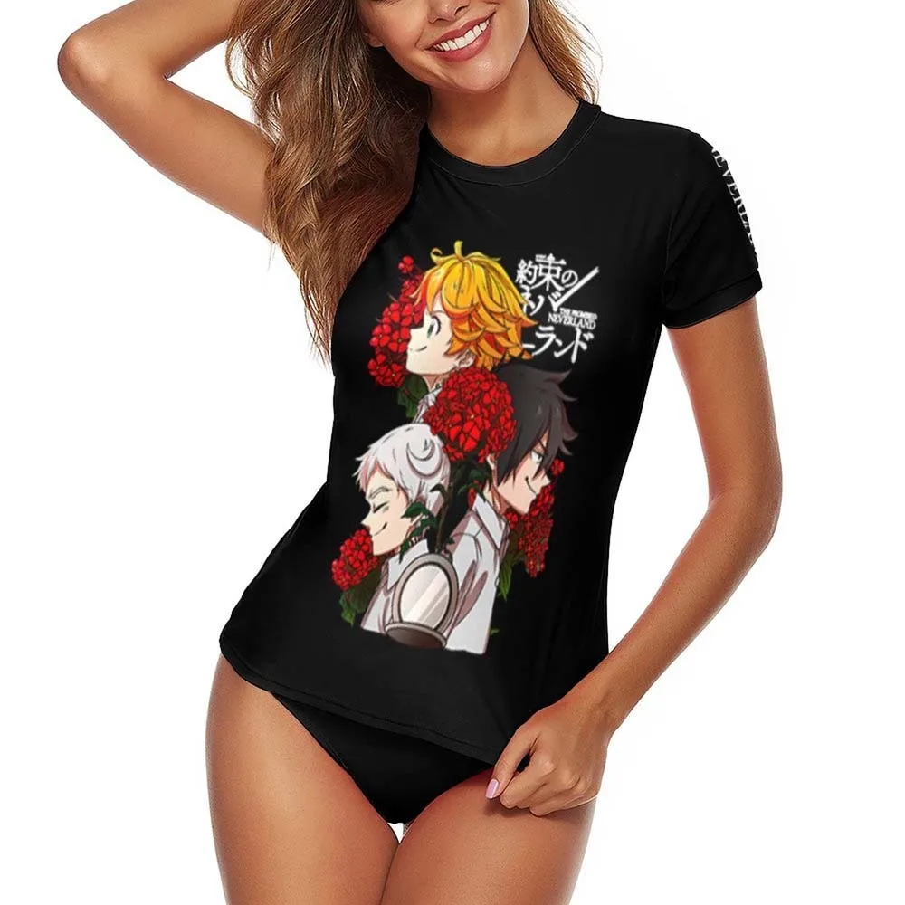 Swimsuits Cosplay The Promised Neverland Anime Women Girl Set Tankinis Two Piece High Waist Bikini Sexy Swimming Beach Bathing