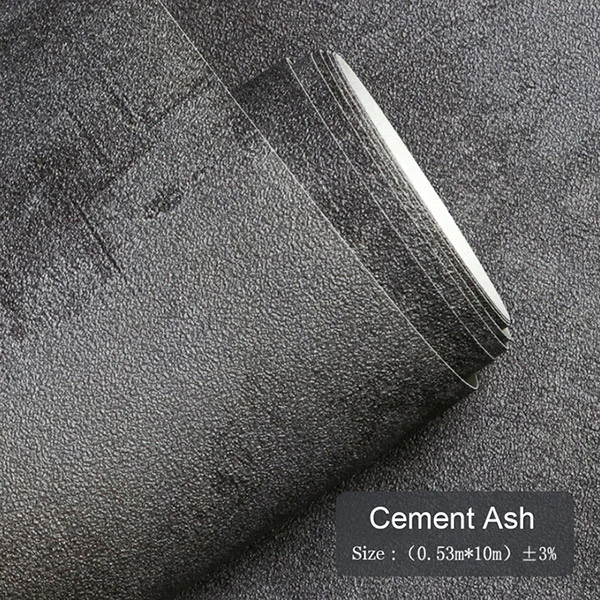 Cement Ash Ретро Простой серый цемент обои для стен Бар Кафе Ресторан магазин одежды гостиная задний план Декор ПВХ обои рулон - Цвет: Cement Ash