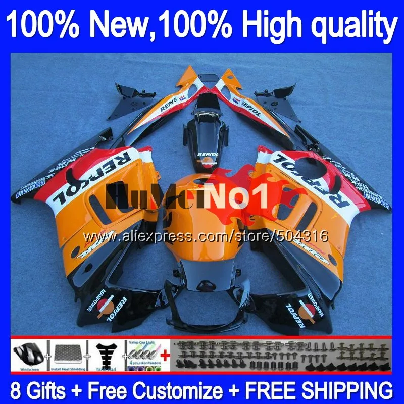 Корпус+ майка для HONDA CBR600FS CBR 600F3 600 F3 CC 97-98 3MC. 0 CBR600 F3 FS 600CC CBR600F3 97 98 1997 1998 Обтекатели Repsol orange