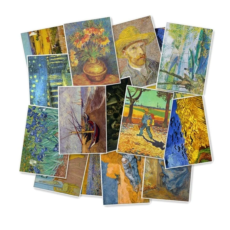Van Gogh цветная гибридная наклейка для ноутбука/чехол для багажа/Бытовой Холодильник/украшение для автомобиля(25 шт