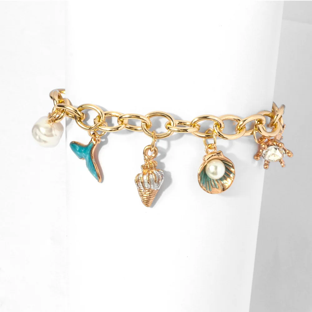 Boho разноцветный корпус ножные браслеты раковина морской звезды кулон Металлический ножной браслет на ножная цепочка летние пляжные аксессуары ножной браслет Fussket