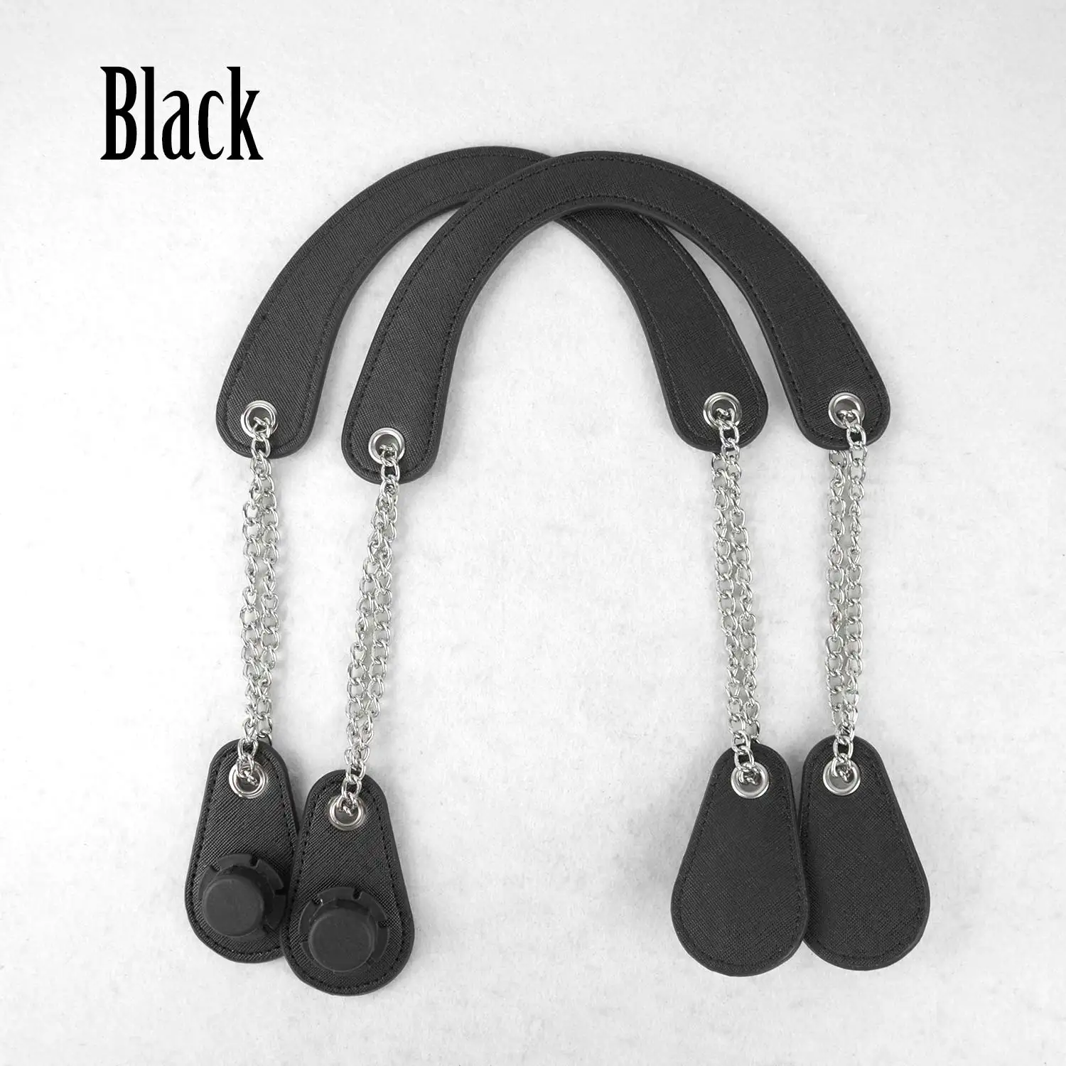 black Tanqu 1 пара Серебряная цепочка handlle с лаконичной изогнутой ручкой для сумки O сумка ручка для obag ручка женская сумка - Цвет: black