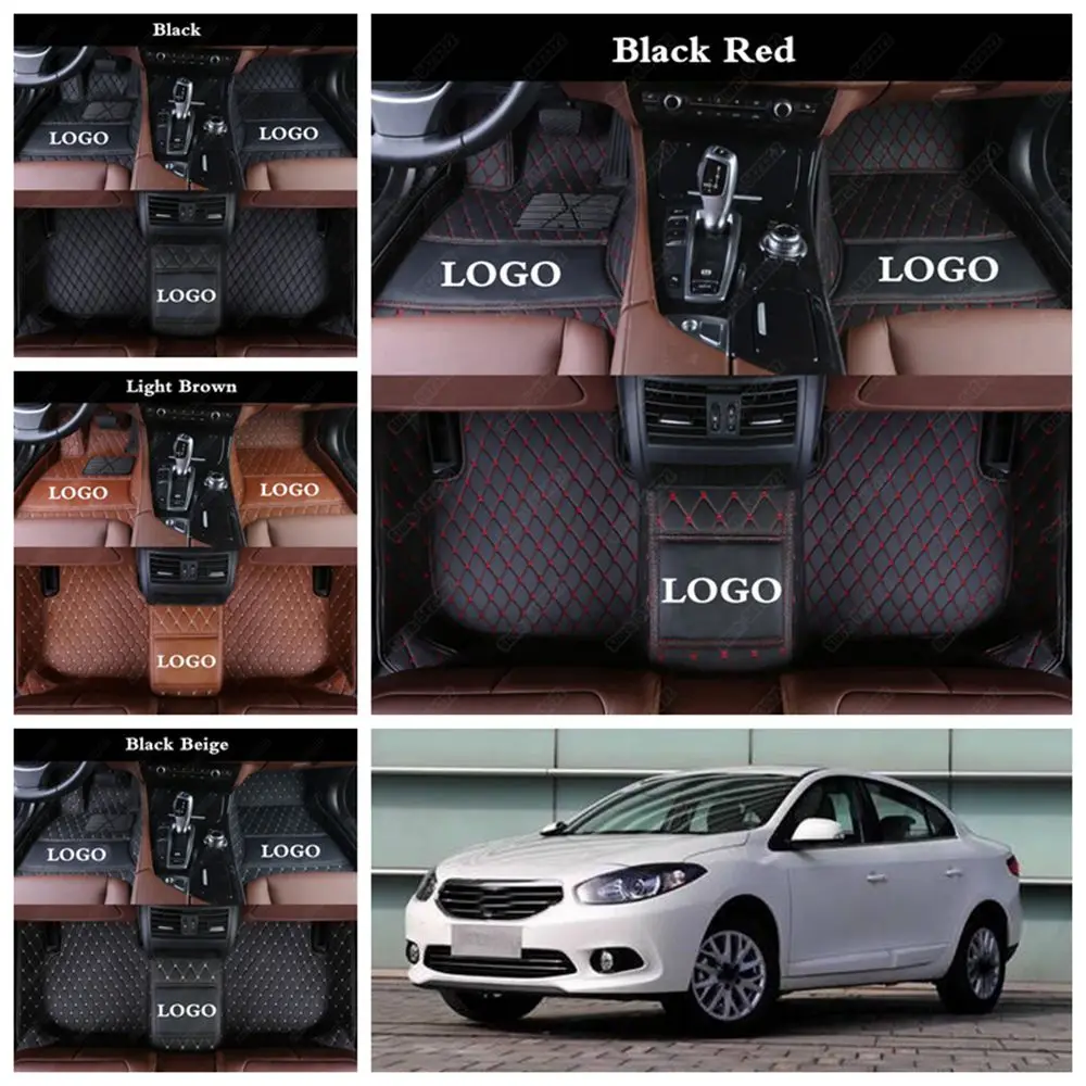 Кожаные автомобильные коврики для Renault Fluence Scenic Captur Talisman Espace Logan под заказ ног