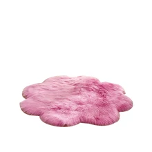 Пушистый мягкий ковер в форме цветка для пола из искусственного плюша для гостиной, однотонный Европейский Стиль, Нескользящие домашние многоцелевые декоративные ковры