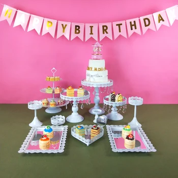

new arrive 12 pcs mirror wedding cupcake stand set crystal candy bar decoration cake tools Cup cake bakeware