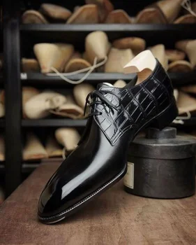 

Men Shoes New Fashion High Quality Pu Leather Lace-up Shoe Male Casual Vintage Stylish Formal Derby Shoe Zapatos De Hombre HB057