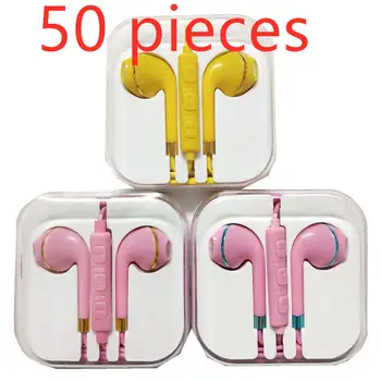 

50 pieces/lot Universal earphones 3.5mm In-Ear Earphone Earbuds Stereo Headphones With Mic for Samsung huawei Xiaomi iPhone 6
