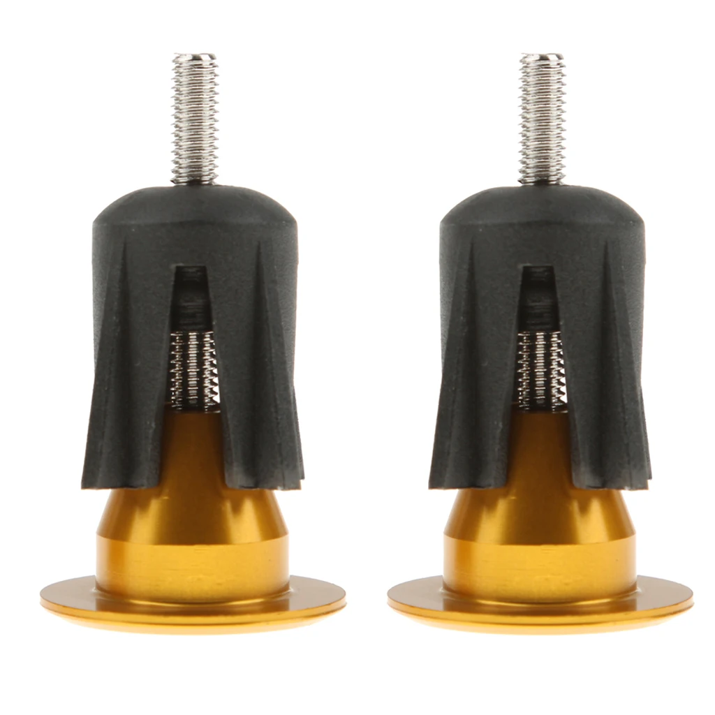 Colorful Aluminum Bike Bicycle Cycling Handlebar Grips Handle Bar Cap End Plugs - One Pair - Black/Red/Gold/Blue/Green