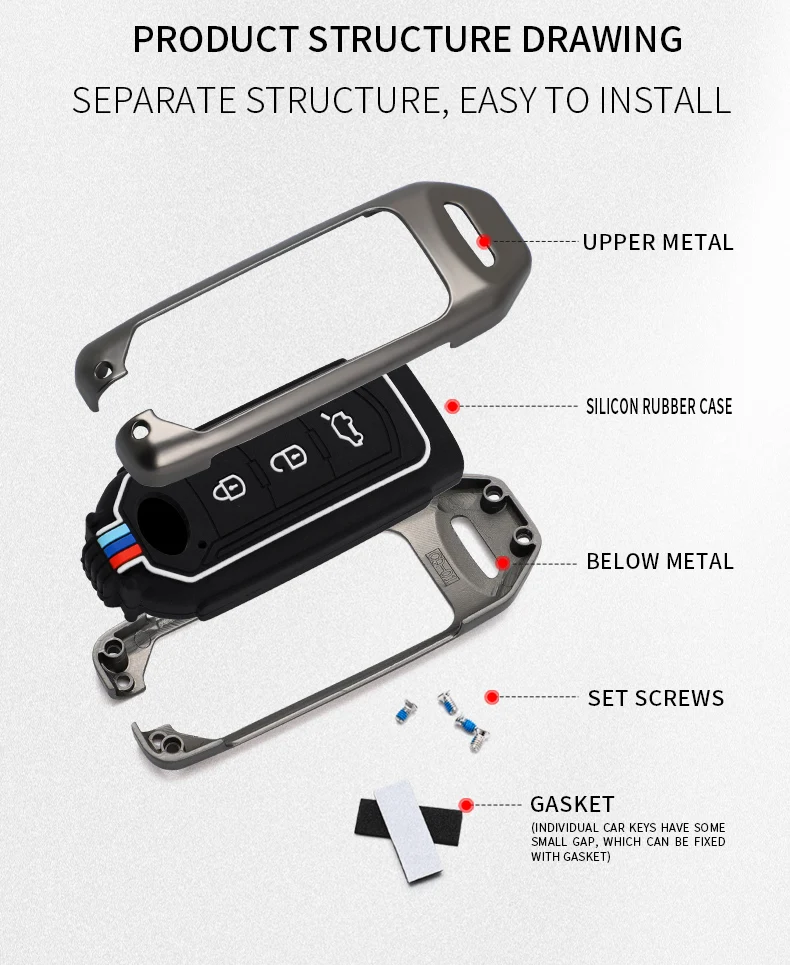 Custodia per chiave auto in lega di zinco Shell Fob per GAC Trumpchi GSG A3 GA3S GA5 GA6 GS4 GS8 portachiavi con protezione chiave accessori per anello - H53fc95e427ae4ca09ee13d7297ecfbdcu