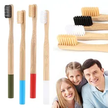 5 шт Радужная зубная щетка из натурального бамбука Экологически чистая Мягкая зубная щетка из волокна уход за полостью рта зубная щетка бамбуковая зубная щетка случайные цвета