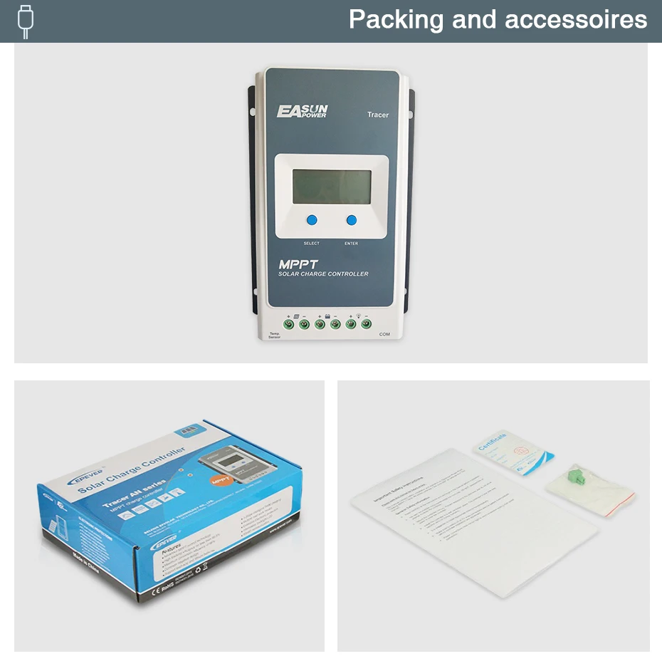 EASUN POWER Solar Charge Controller MPPT 40A30A20A10A LCD Solar Regulator for 12V 24V Lead Acid Lithium-ion Batteries5