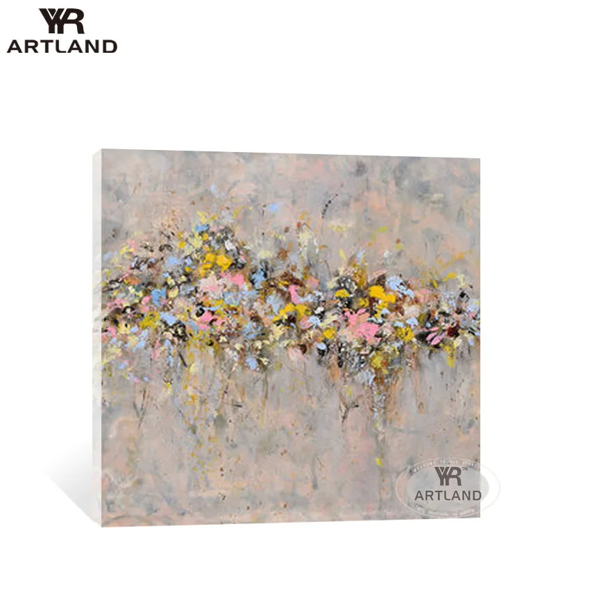 

Beautiful little colorful flowers Pure Hand painted abstract acrylic oil painting on canvas wall art picture for living room