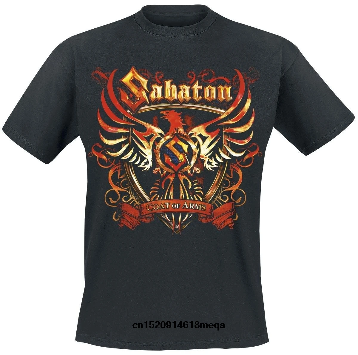 Футболка модная футболка для мальчиков с надписью пальто черного Sabaton руки |
