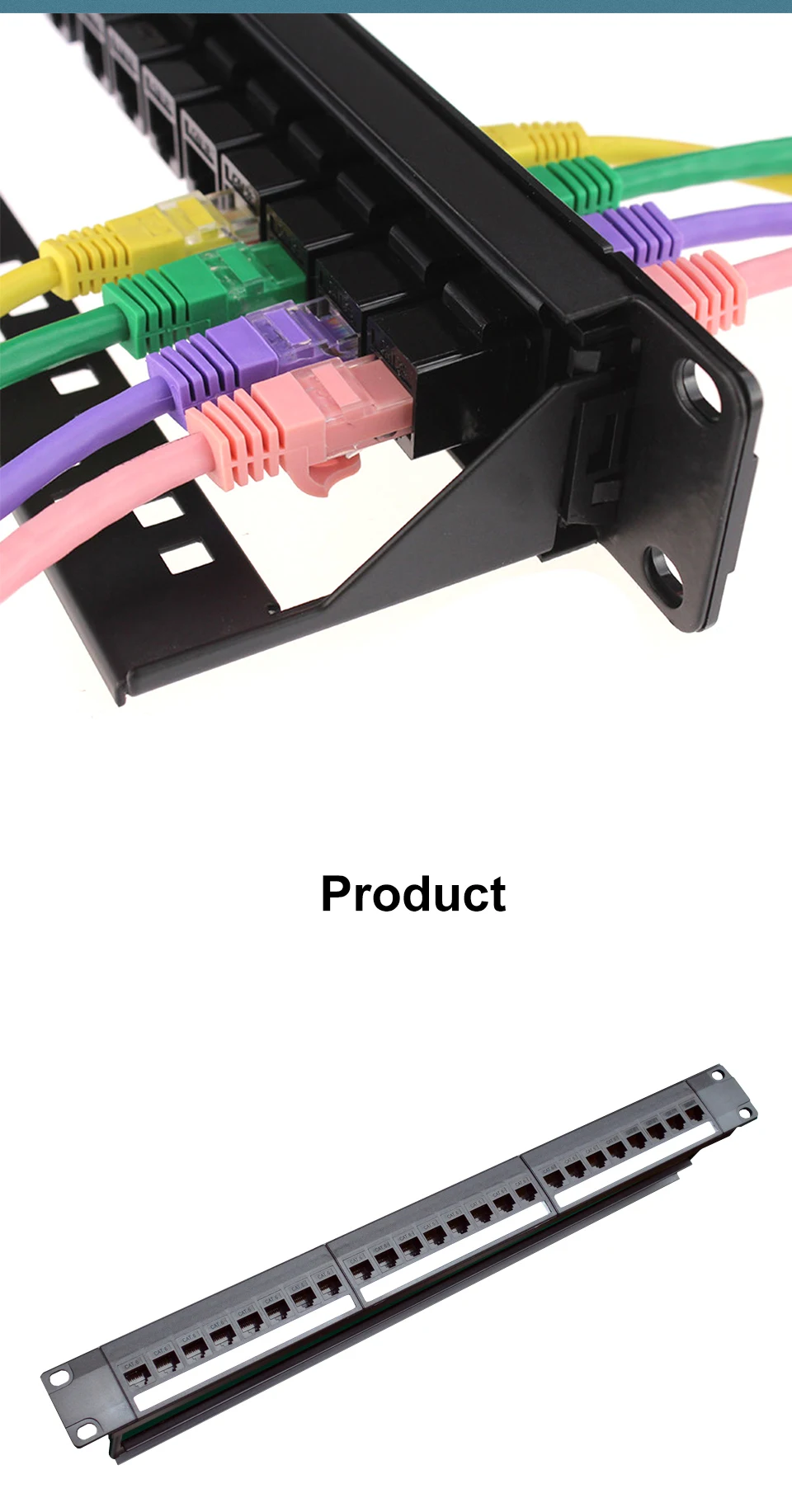 CAT6 Patch Panel, Gabinete Rack, Pass-Through, 19