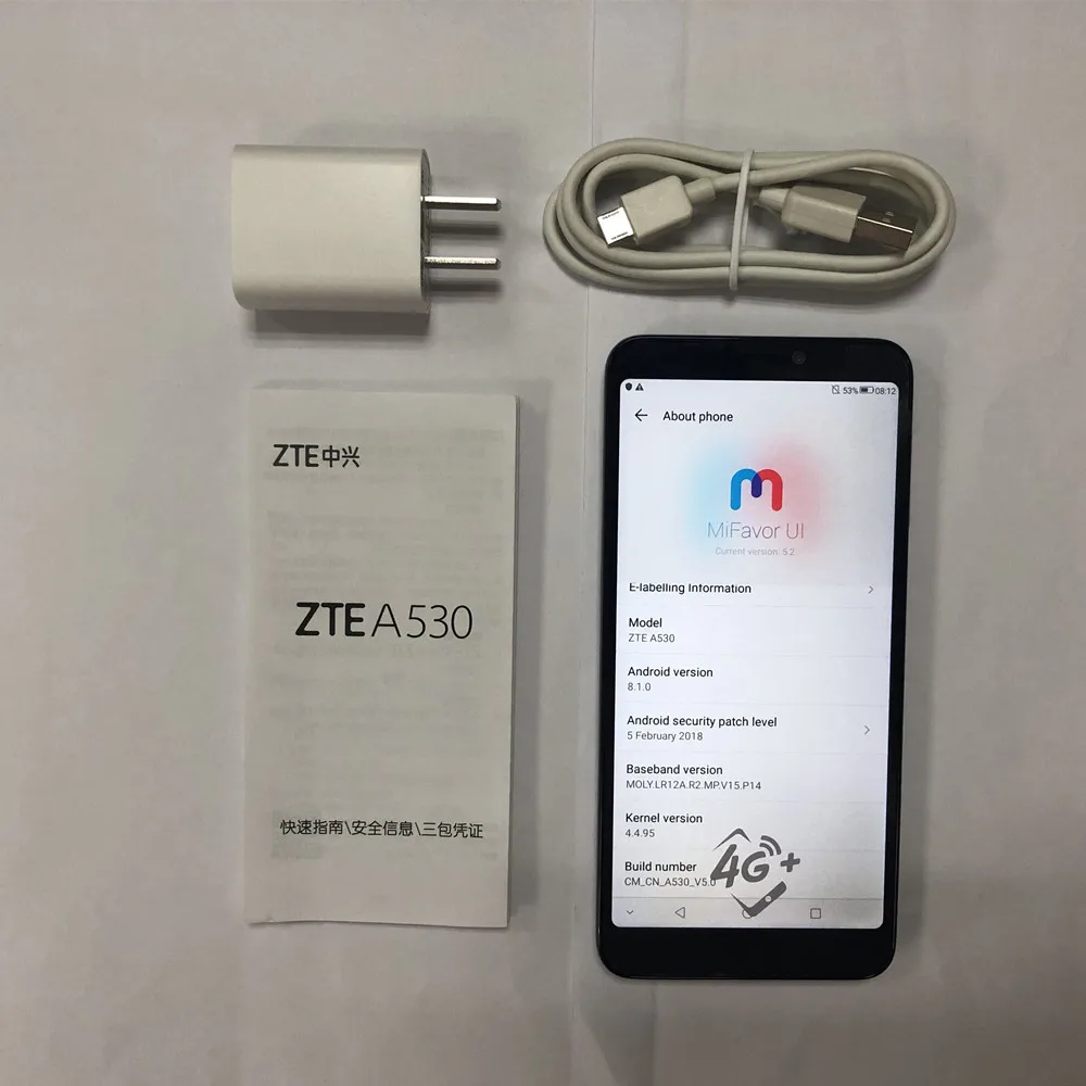 Мобильный телефон zte A530 4G LTE MTK6739 четырехъядерный Android 8,1 5,4" ips 1440X720 2 Гб ram 16 Гб rom мобильный телефон с двумя sim-картами