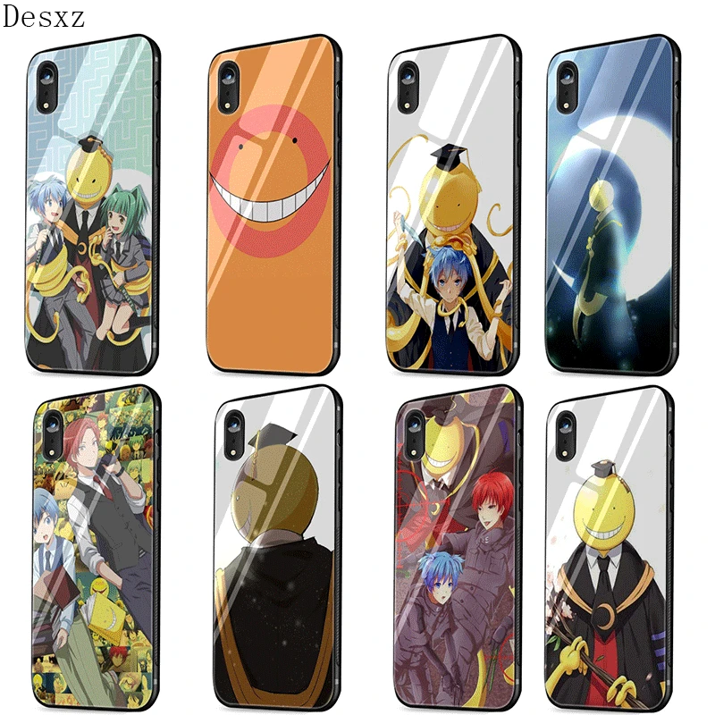 Glass Phone Case TPU For Apple Iphone 11 Pro Max 5 5s SE 6 6S 7 8 Plus XR X XS Assassination Classroom | Мобильные телефоны и