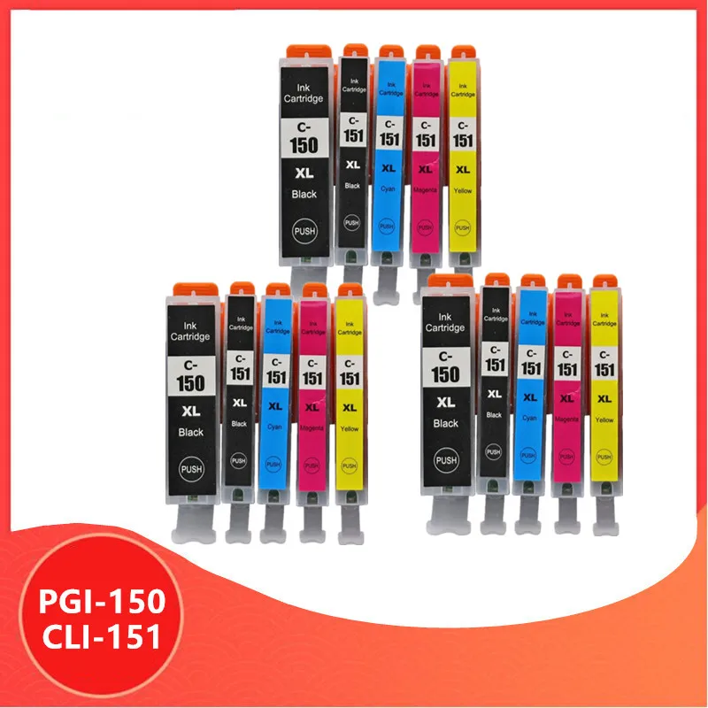 15 шт. PGI150 CLI151 Совместимый картридж для чернил PGI 150 CLI 151 принтера canon PIXMA MG7510 IP7210 iP8710
