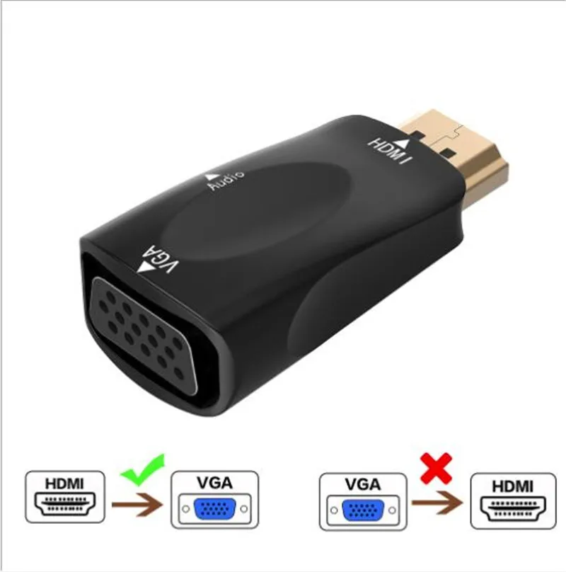  30 pz/lotto Adattatore da HDMI a VGA Audio Cavo Convertitore Maschio a Femmina HD 1080P Per Il Comp