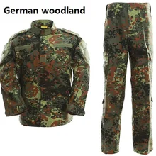 Мужская немецкая флектарная камуфляжная военная форма Камуфляжный костюм Пейнтбольная армейская одежда армейские штаны+ тактическая рубашка