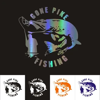 

Personality Reflective Car Sticke Gone Pike Fishing MotorcycleA Waterproof Accessories Custom Decal PVC 15cm X 15cm