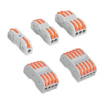 100pcs Wire Connectors Push-In Mini Terminal Block Conductor PCT-222 SPL-1/2/3/4/5 Cable Splitter Light Wire Connector