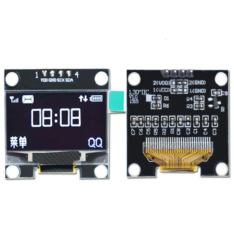 1,3 дюймовый oled IIC Серийный белый OLED дисплей модуль 128X64 IEC SSD1306 12864 плата с ЖК-экраном VDD GND SCK SDA для Arduino черный
