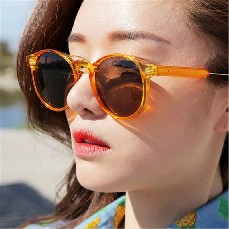 Vazrobe Polarized Mens Sunglasses Women Orange Round Polarizing Sun Glasses for Men Woman Vintage Female Shades UV400 Case Free