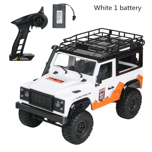 White 1 battery 2,4 г металлическое зубчатое колесо четырехколесный привод модель детская Радиоуправляемая машинка сплав скелет светодиодный свет загружаемая 3 кг 30 минут Срок службы батареи радиоуправляемая Игрушечная машина - Цвет: White 1 battery