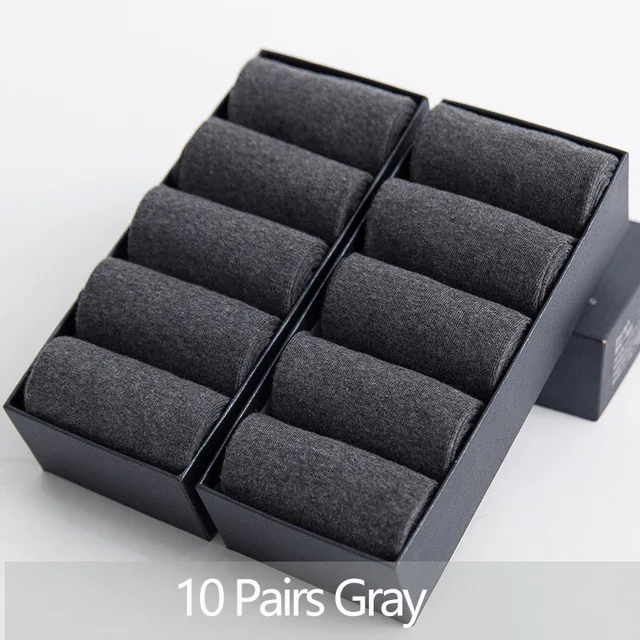 5/10 Pairs/Lot Men's Cotton Socks Plus Size Black Business Men Socks Breathable Spring Summer Autumn for Male Eur Size(39-48) 087-10-02